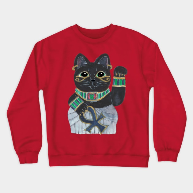 Egyptian lucky cat Crewneck Sweatshirt by JenStedman73